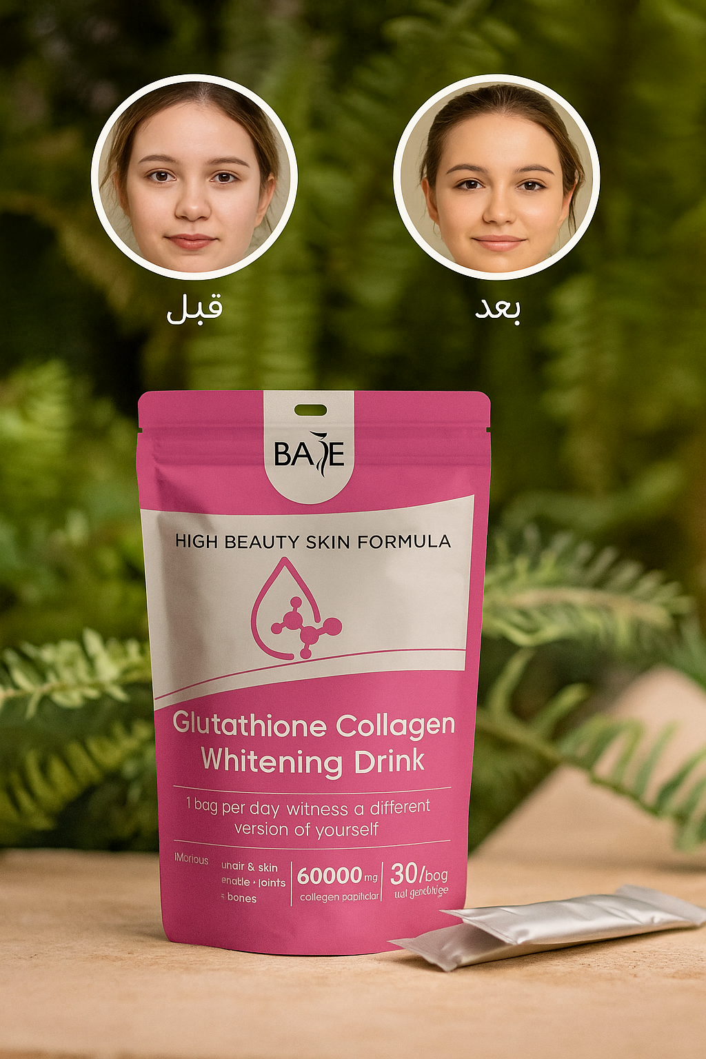 أكياس الكولاجين البحري بنكهة البرتقال